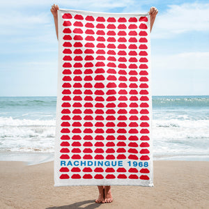 Beach Towel Lip "Rachdingue 1968" Free Shipping !